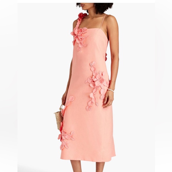 ZIMMERMAN Floral-Appliqué Linen Dress - Picture 6 of 7